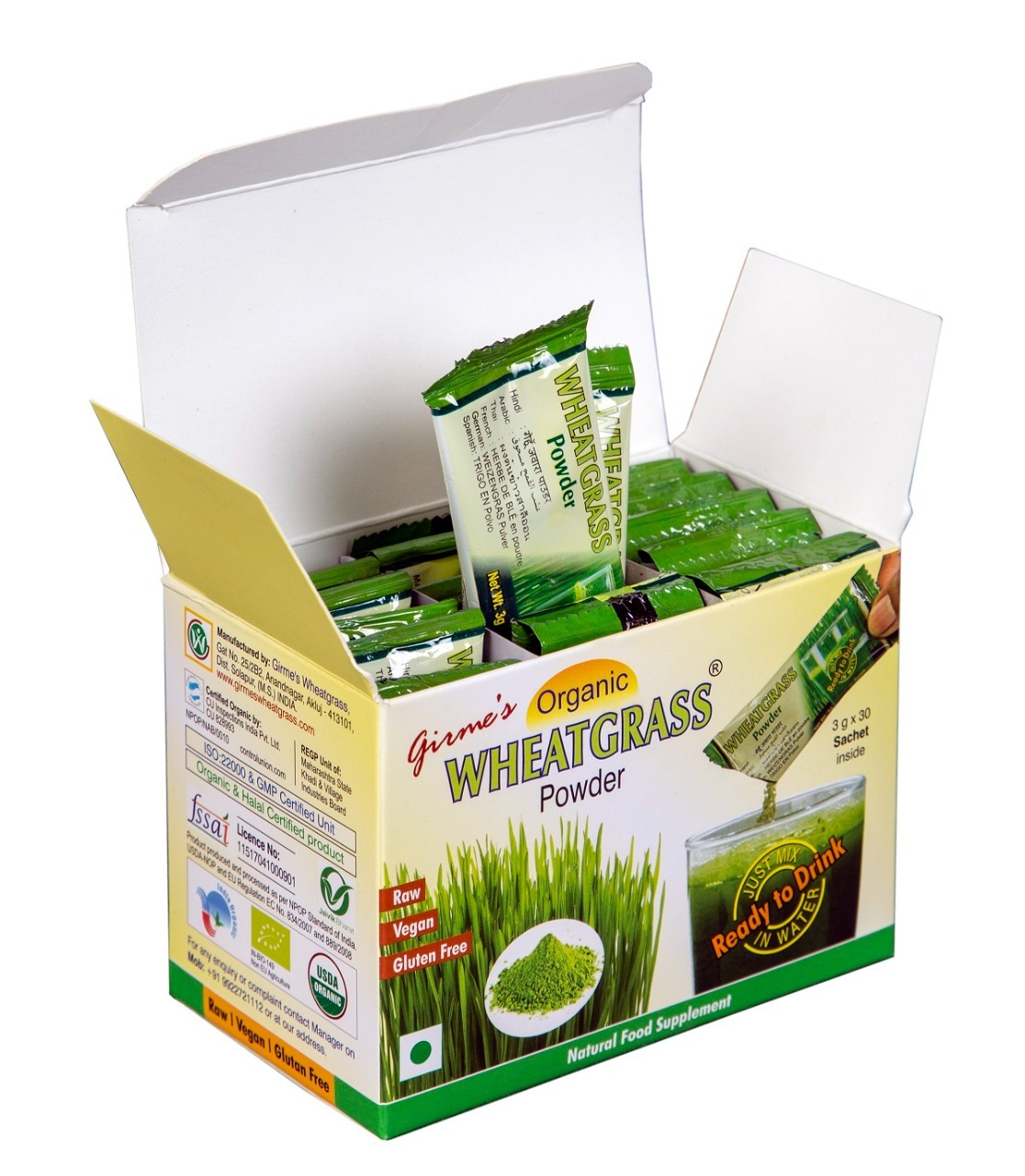 Wheatgrass Powder 3g x 30 Sachet Pack